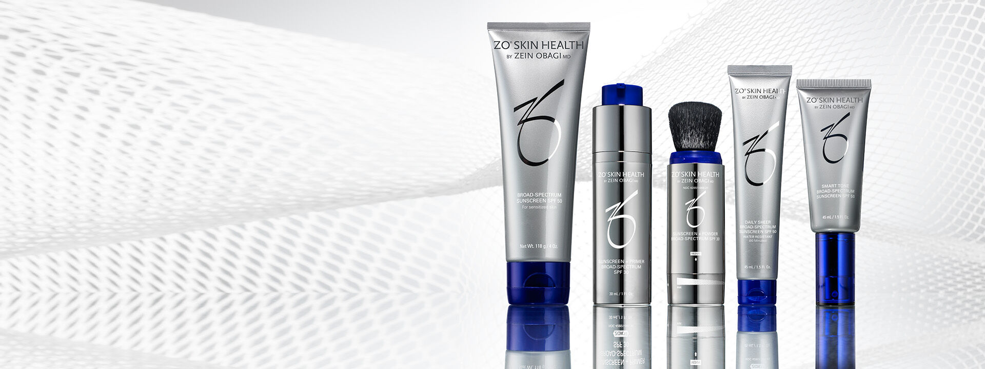 Broad Spectrum, Sunscreen + Primer, Sunscreen + Powder, Daily Sheer and Smart Tone